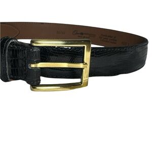Alexander Julian Crocodile-Embossed Full Grain Cowhide Bonded Leather Belt Sz 36